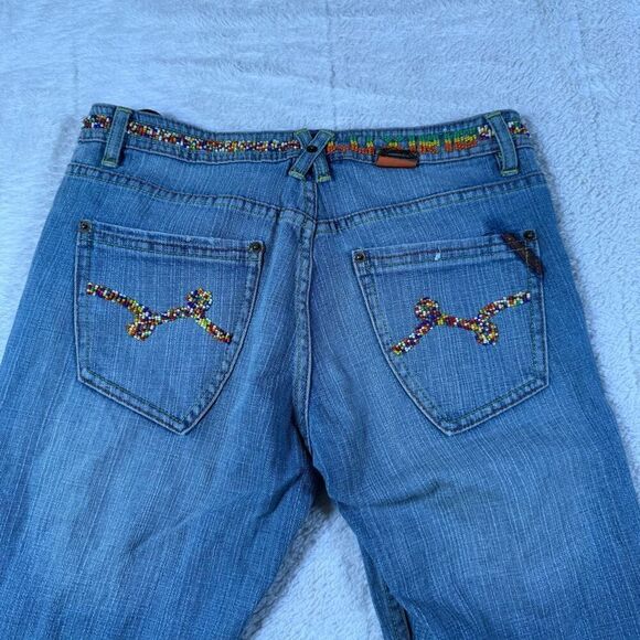 Vintage Y2K Luxurie Beaded Women’s Cropped Capri Denim Jeans - Picture 2 of 8